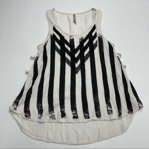 LF Black & White Open Sides Tank Top Medium